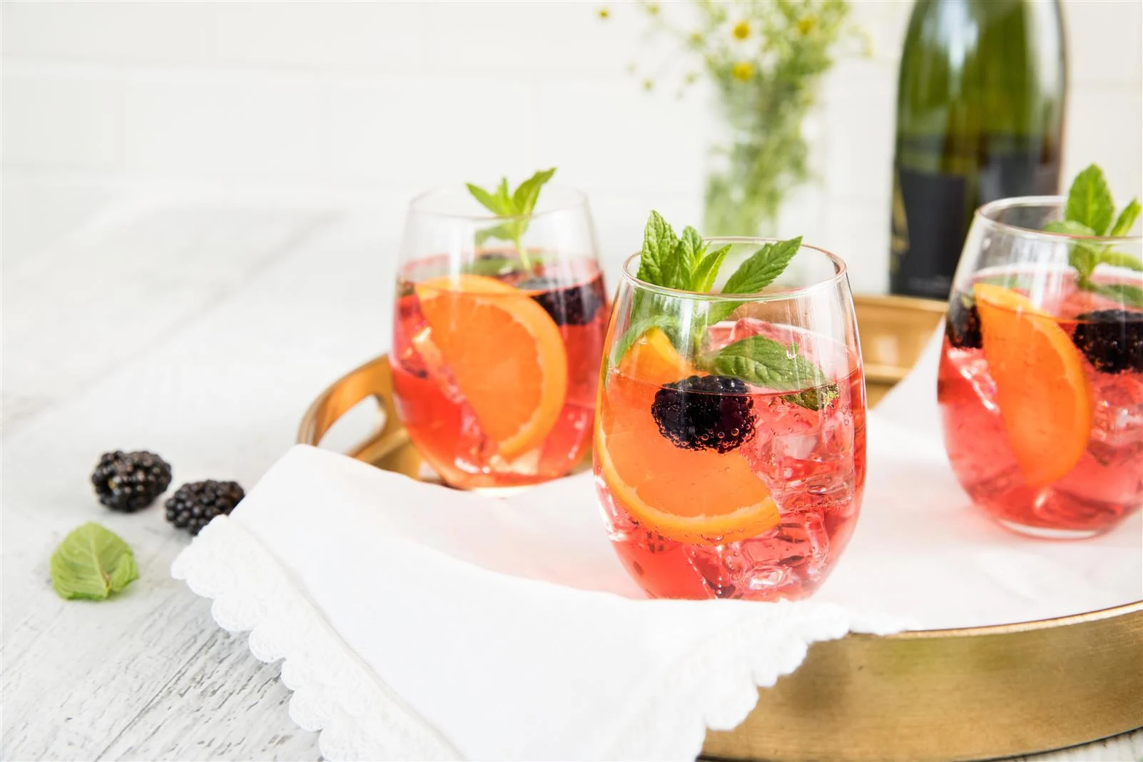 Cranberry Blackberry Sparkling Wine Spritzer