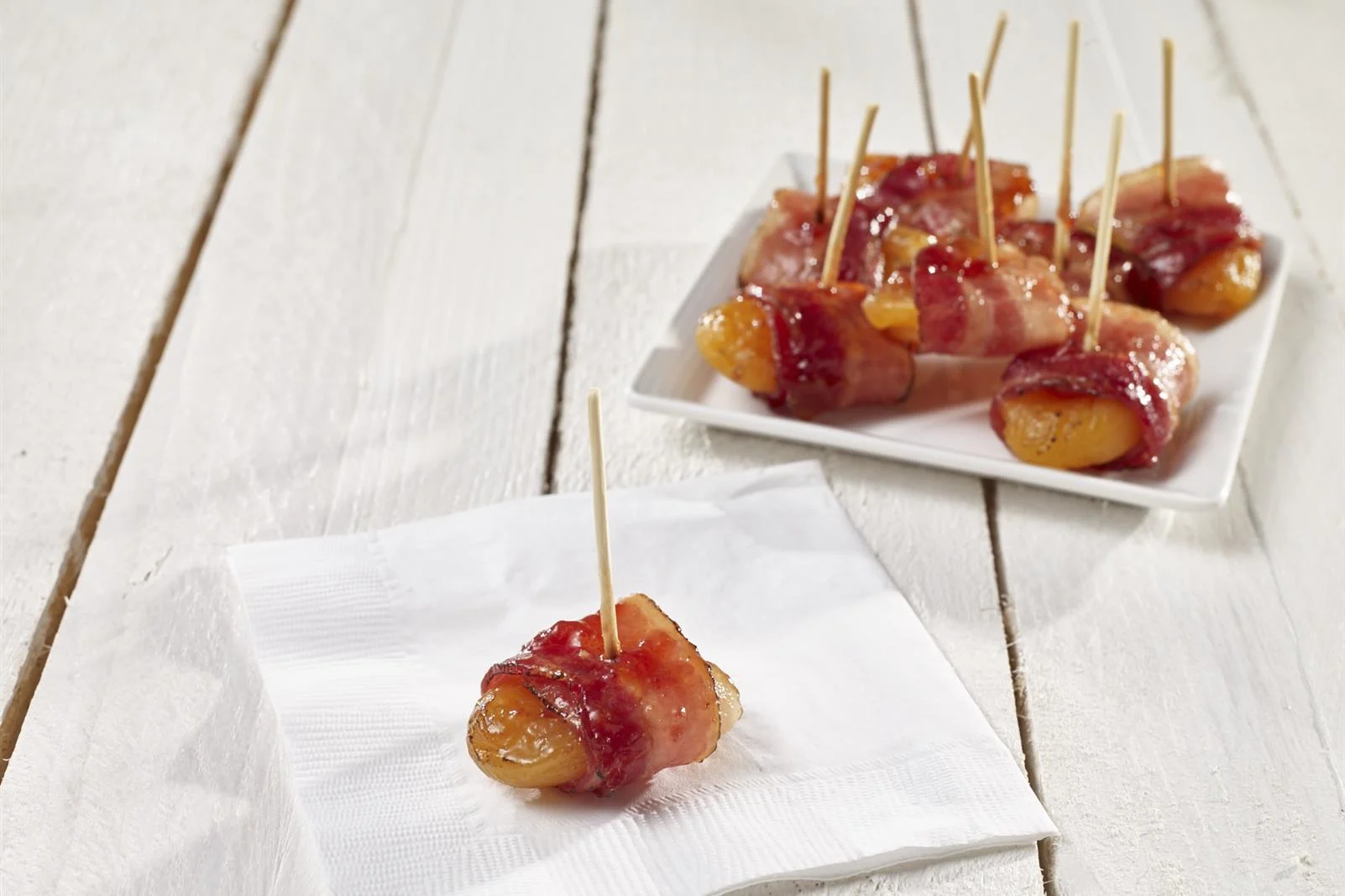 Sizzling Bacon-Wrapped Apricots with Cranberry Glaze