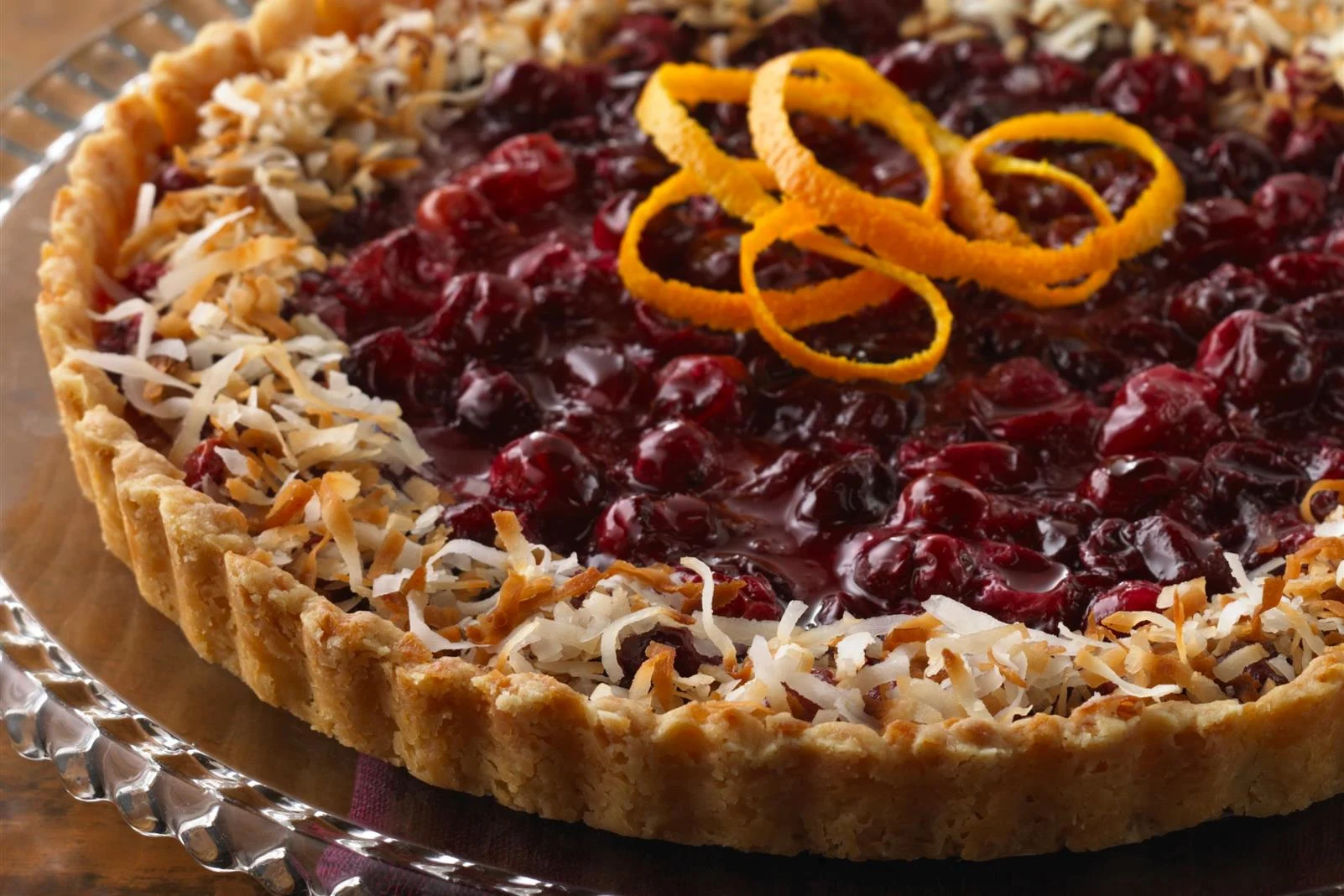 Glistening Coconut Cranberry Tart