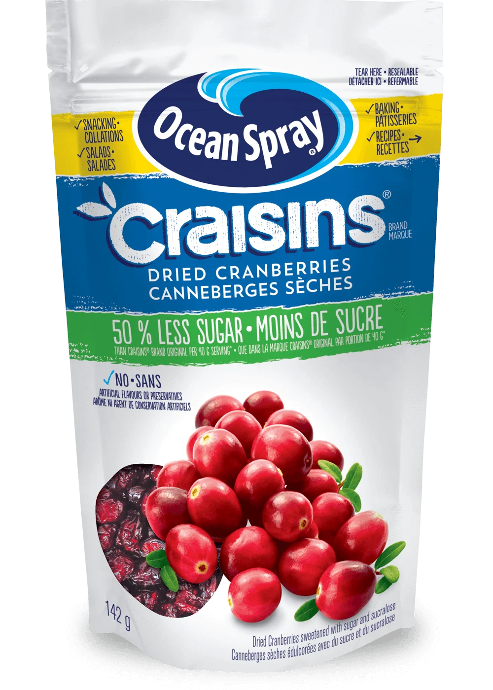 Canneberges sèches Craisins® – Teneur réduite en sucre 142 g