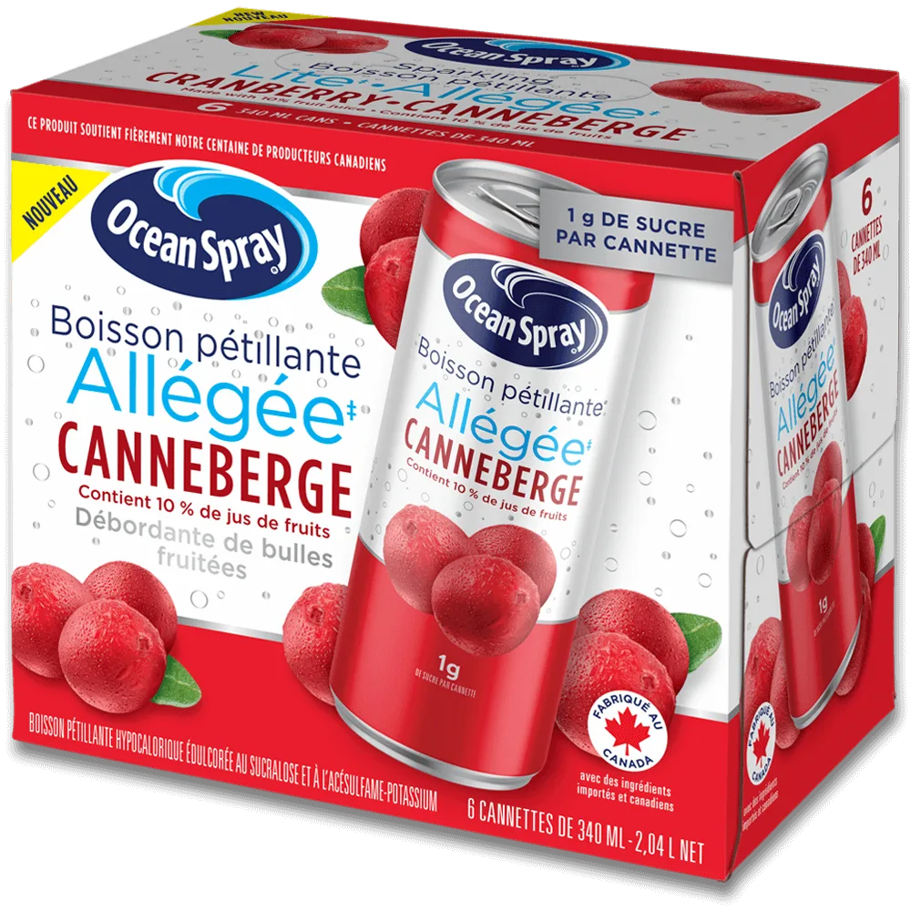 Boisson pétillante allégée - Canneberge 6/340 ml