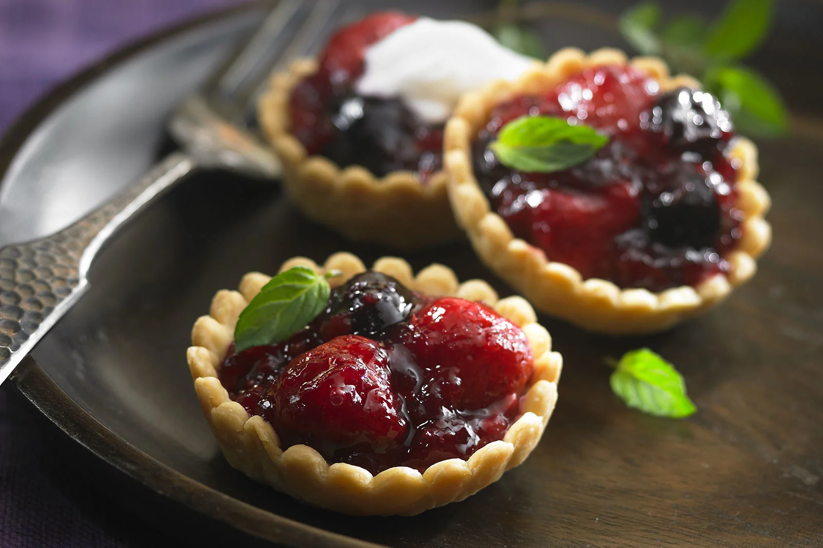 Rustic Cherry Berry Mini Pies