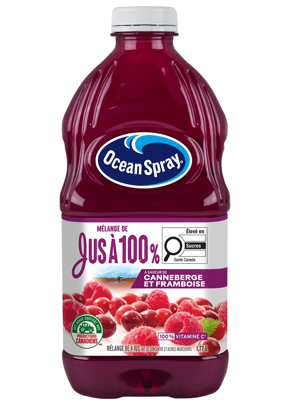 Mélange de jus à 100 % - Canneberge et framboise 1,77 L
