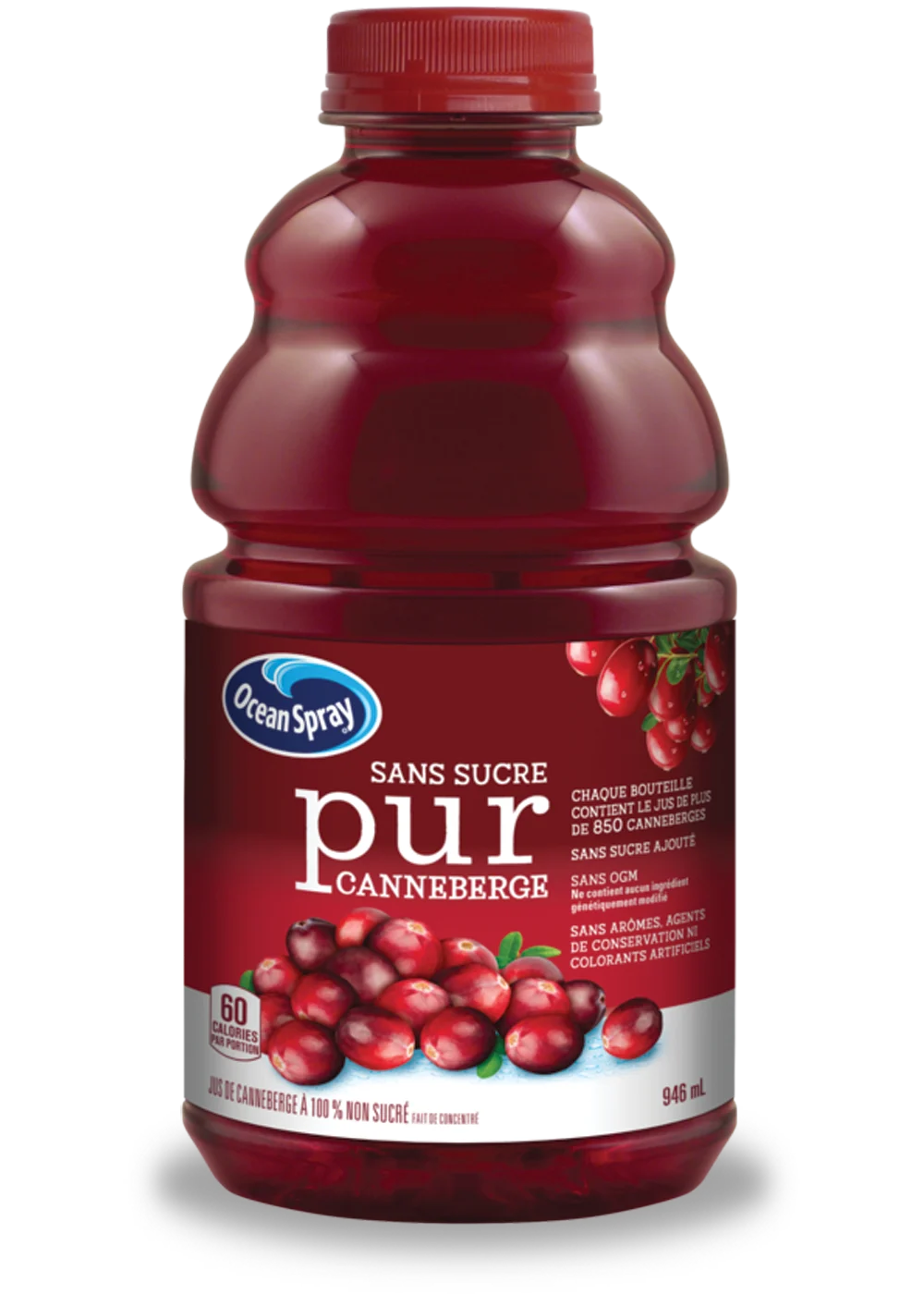 Jus de canneberge pur non sucré 946mL