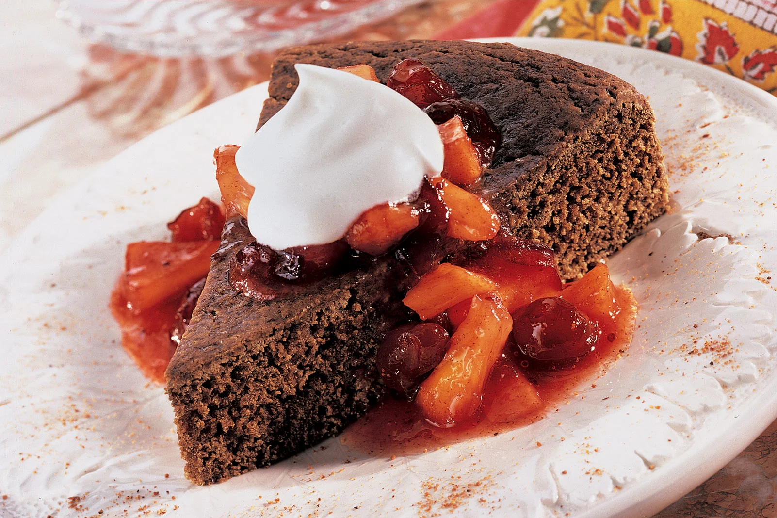 Gingerbread with Warm Cranberry Compote
