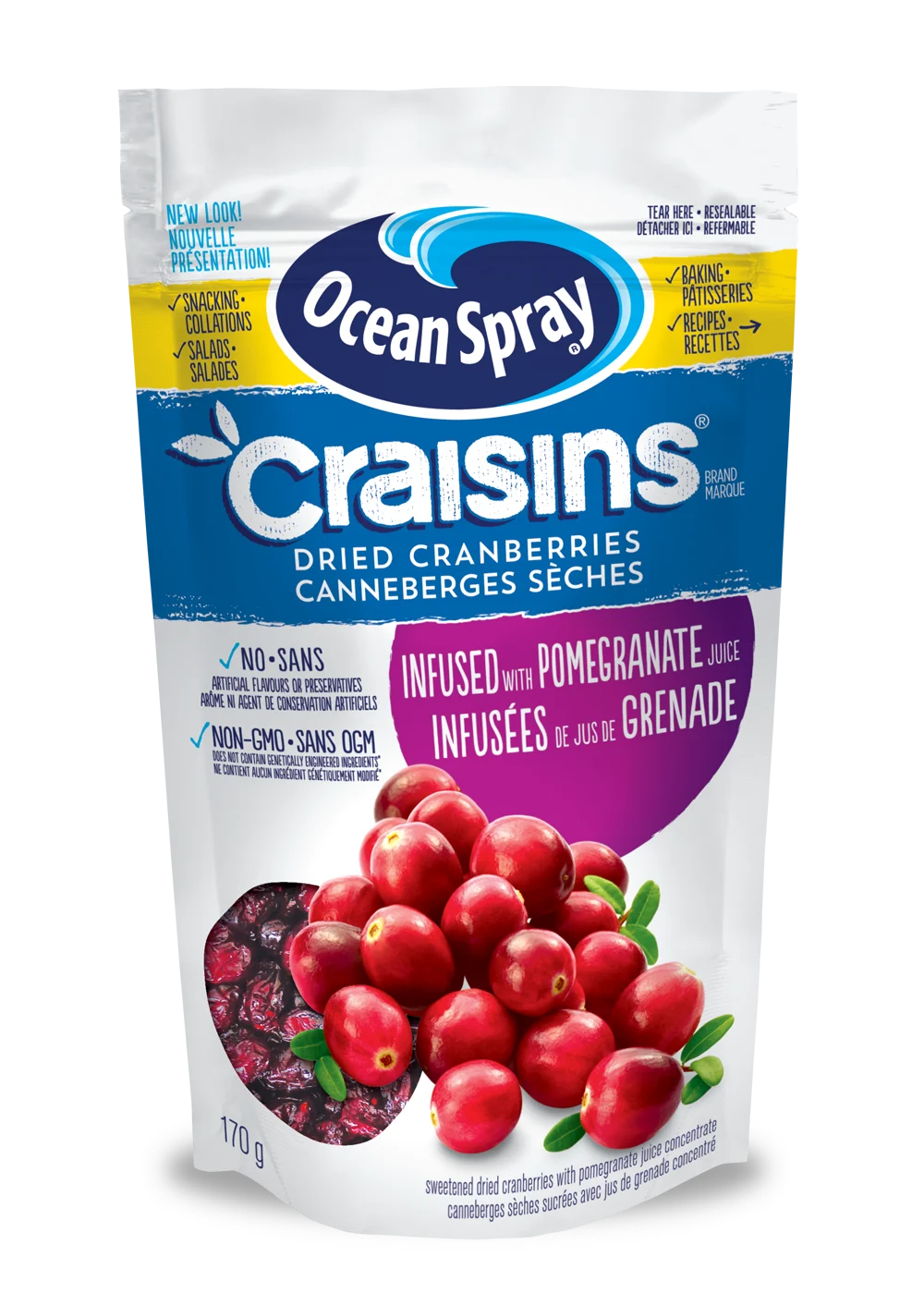 Canneberges sèches Craisins® – Infusées de jus - Grenade 170 g