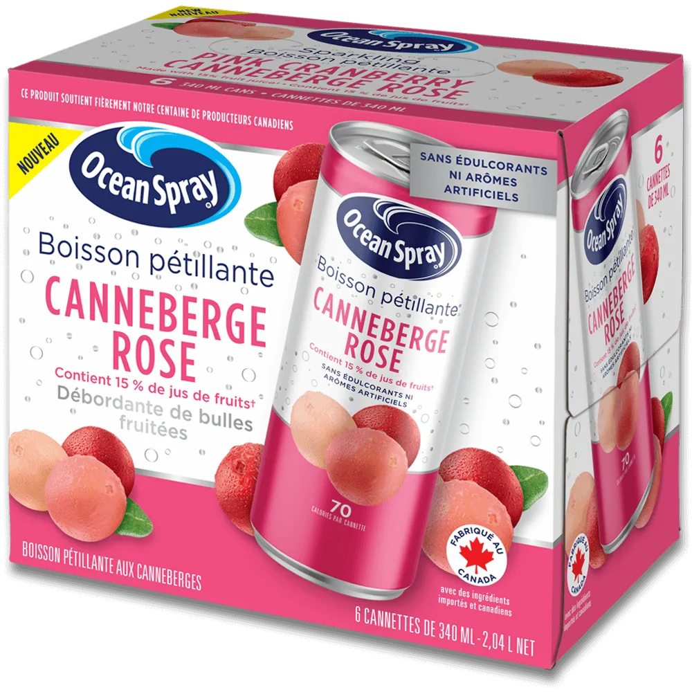Boisson pétillante - Canneberge rose 6/340 ml