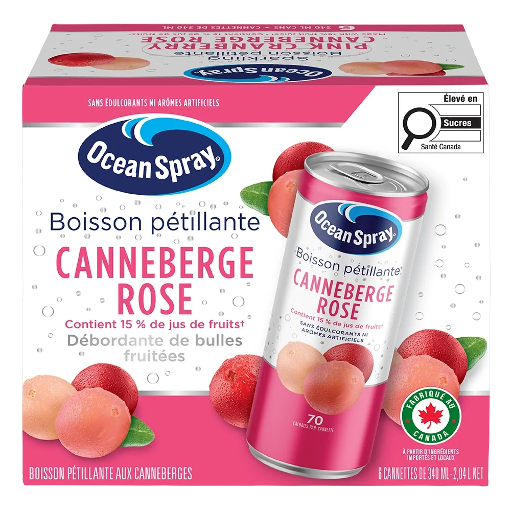 Boisson pétillante - Canneberge rose 6/340 ml