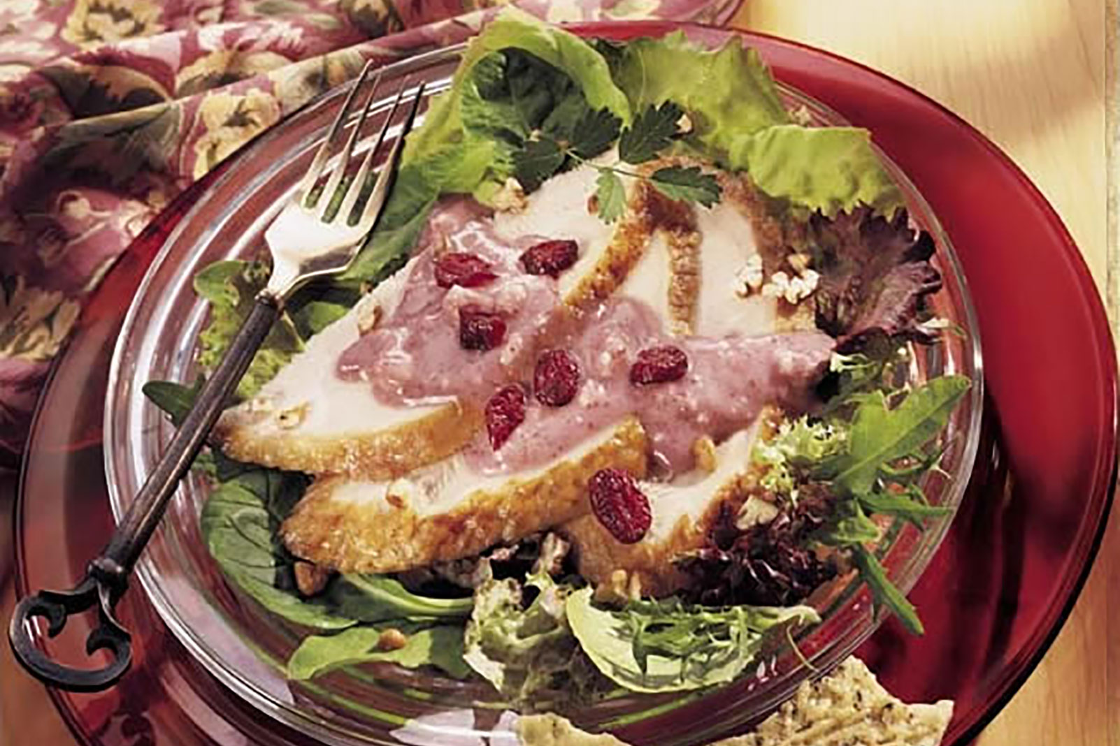 Turkey Salad with Cranberry Feta Cheese Dressing